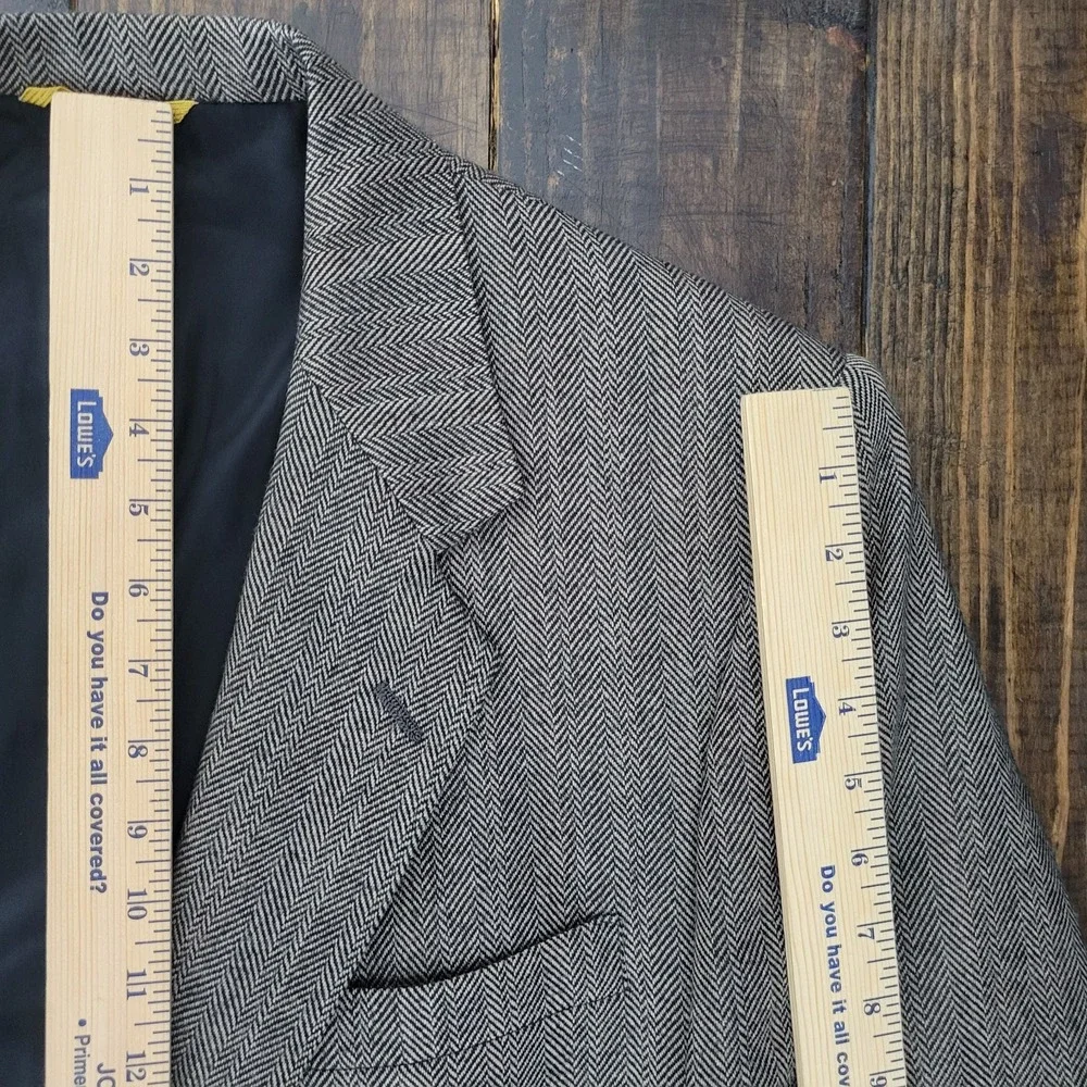 Sterling & Hunt Men's Tweed Sport Coat Blazer‎ Brown Herringbone Size About 44R